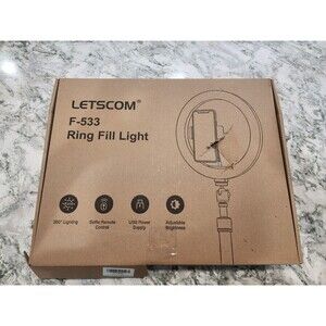 Letscom F-533 Ring Fill Light 10 in Adjustable Brightness for iPhone & Android